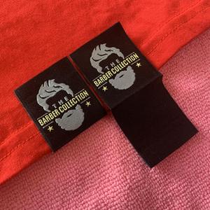 Étiquettes tissées personnalisées faites à la main avec logo, en damassé, lavables, bords découpés au laser, pli central, pour vêtements, chemises, faible MOQ - Product Image 1