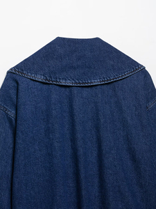 Chaqueta de mezclilla ligera para mujer, tejida, informal, de mezcla de algodón, transpirable, de manga larga, proveedor de fábrica OEM ODM personalizado - Product Image 4