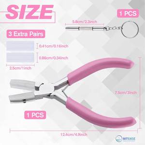 Alicates de Acero Inoxidable con Mordazas de Nylon y 3 Pares de Puntas de Repuesto, Alicates de Punta Blanda con Resorte para Joyería - Product Image 2
