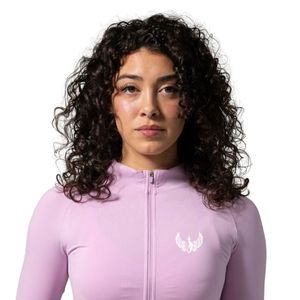 Women's Baby Pink Full Zip Performance <b>Jacket</b> Long Sleeve Breathable Stretch Running Gym <b>Workout</b> Fitness Activewear <b>Jacket</b> - Product Image 2