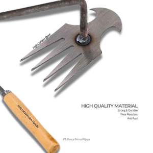 Outil de désherbage manuel DIY de haute qualité à 4 dents avec manche en bois, en acier au carbone, pour l'élimination des mauvaises herbes, OEM pour la ferme, le jardin et le sol - Product Image 3