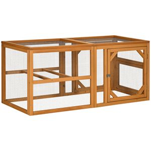 Pollaio in Legno da 55 Pollici con Estensione Esterna, Mini Pollaio Combinabile, Gabbie per Animali - Product Image 1