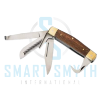 Couteau multifonction pour cavalier, en acier inoxydable, pliable, outil équestre pour le soin des chevaux et les applications d'équitation en plein air