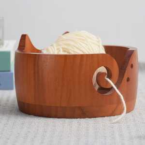 Custom Wooden Yarn Bowl Smooth Finish Yarn Holder For Knitting Crochet <b>Wool</b> Thread And <b>Craft</b> Projects - Product Image 5