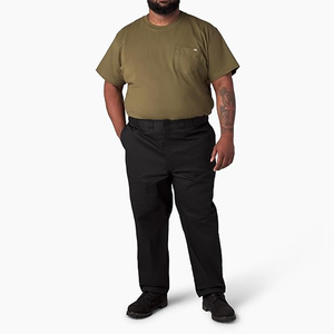 Pantalones Casuales de Pierna Recta para Hombre, Negros, Cintura Media, Antiarrugas, de Poliéster, Estilo Otoñal, Cierre con Botones - Product Image 2