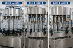 Línea de Producción RFC para Llenado, Tapado y Etiquetado de Botellas de Agua, Bebidas y Alimentos, con Motor de Engranajes y Componentes - Product Image 2