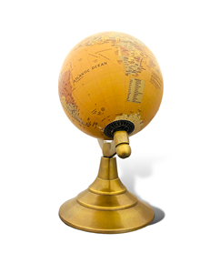 Support de globe terrestre rotatif en laiton jaune Art Déco avec design écologique pour une décoration élégante de la maison et du bureau - Product Image 3