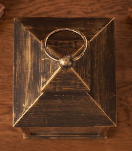 Décoration d'intérieur, petite lanterne à bougie en métal doré antique, à suspendre, pour mariage, table, Noël, fonctionnant à piles, style marocain - Product Image 4