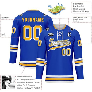 Custom Ice Hockey Jersey OEM Wholesale USA Supplier Personalized Team Uniform Sublimation Embroidery Logo Sportswear Bulk 100% - Product Image 4