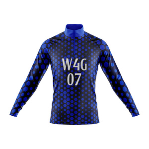 Maillot de cyclisme unisexe à manches longues en Spandex/Polyester, coupe-vent, respirant, anti-humidité, séchage rapide, sans coutures, personnalisé - Product Image 1