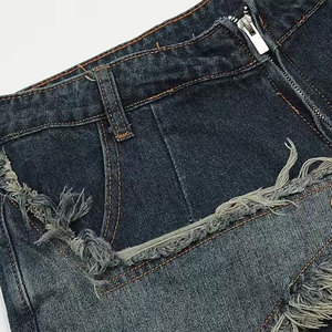 <b>Men's</b> Denim Overall Shorts Vintage <b>Dungarees</b> Jumpsuit Distressed Cotton Casual Jean Romper with Pockets Workwear Wholesale - Product Image 2