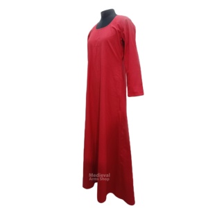 Túnica Roja Medieval Bordada a Mano para Mujer, Manga Larga, Disfraz Vikingo Renacentista, Costura Histórica, Ropa para Reenactment - Product Image 3
