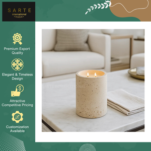 Support de bougie en pierre de travertin naturelle, fait main, résistant à la chaleur, écologique, de haute qualité, pour la maison et Noël, vente en gros - Product Image 6