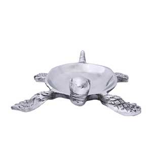 Bol de service et assiette à fruits en aluminium poli, design personnalisé en forme de tortue, vaisselle décorative écologique pour cadeau - Product Image 2