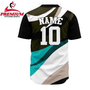 Camiseta de Béisbol Estampada de Alta Calidad al por Mayor, 100% Poliéster, Transpirable, Absorbe la Humedad, para Hombre, Logotipo Personalizado, Servicio OEM - Product Image 2