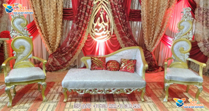 Conjunto de sofás para novio y novia, elegante, para escenario de boda, diseño tradicional, conjunto de sofás para escenario, recepción de boda, muebles de escenario - Product Image 3