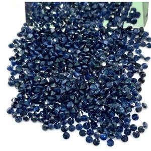 Saphir bleu naturel 2 mm, taille diamant ronde, saphir calibré, pierres précieuses en vrac, prix de gros pour la fabrication de bijoux - Product Image 6