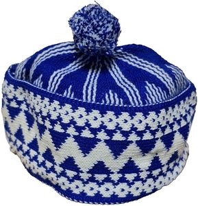 Ensemble de 3 bonnets Kufi pour hommes, bonnets musulmans tricotés, bonnets de prière Taqiyah ajustables, bleu-noir-vert Topi - Product Image 3