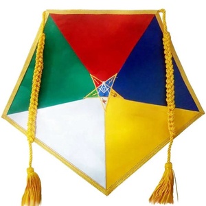 Tablier carré en cuir durable à cinq couleurs avec broderie en soie de l'Ordre de l'Étoile d'Orient (OES) UAA - Product Image 1