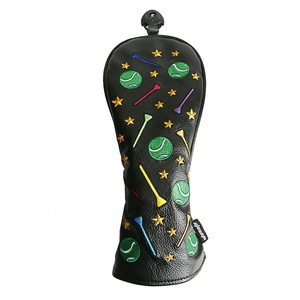 Funda para Palos de Golf SOSH4, Cuero PU Blanco, Bordado 3D con Patrón de Palos de Golf y Estrellas, Cierre Magnético, Estilo Blade, Personalizable - Product Image 2