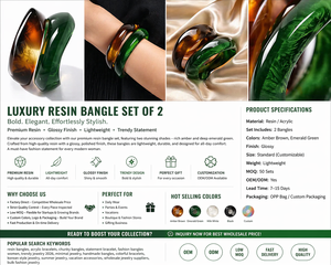 Rizir Fashion Christian Trendy OEM Resin Bangles <b>Set</b> Stackable Chunky Acrylic <b>Bracelets</b> Emerald Cut for Women Bulk Wholesale - Product Image 4
