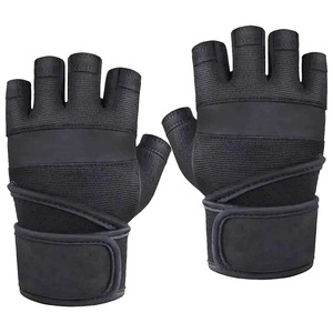 <b>Half</b> Finger Fitness Gloves Pu Material Adjustable Wrist Strap Non <b>Slip</b> Breathable Gym Training Weight Lifting Unisex - Product Image 2