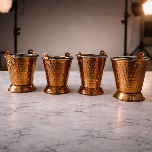 Juego de Cubos de Cobre Pulido y Martillado con Asa, Cubo Ecológico para Alimentos, Ideal para Restaurantes, Hoteles, Bares y Uso Doméstico - Product Image 1