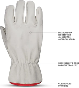 Guantes de soldadura de cuero para soldadura TIG/MIG, guantes resistentes al calor y fuego para barbacoa con forro suave, estilo moderno - Product Image 1