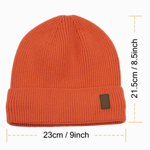 Gorro de Invierno Bicolor de Moda 2026, Color Tierra Marrón Óxido, Gorro Tejido con Forro de Satén, Protección para el Cabello, Gorro con Logo Personalizado - Product Image 2