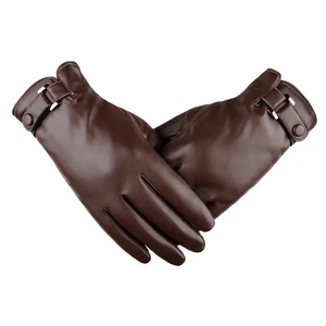 Wholesale Men's Winter Sports Leather <b>Gloves</b> <b>Touchscreen</b> Breathable Thermal Plain Style Outdoor Ski Use - Product Image 1