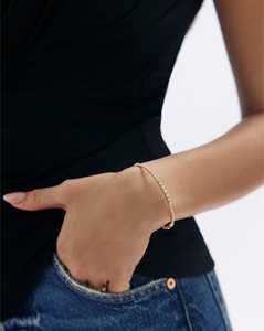 Minimalist Diamond Hinged Bangle <b>Bracelets</b> 14k <b>Solid</b> Gold Round Lab Grown Classic Push Clasp Safety Latch Elegant Luxury Bangle - Product Image 2