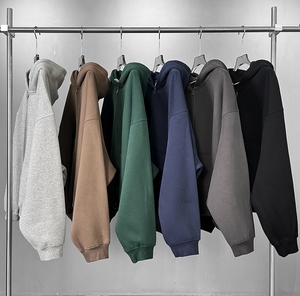 New Arrivals Winter <b>Mens</b> Unisex Loose Solid Fleece Zipper-Up Hoodie Boxy <b>Crop</b> <b>Top</b> Plain Design Wholesale Cotton-Polyester - Product Image 2