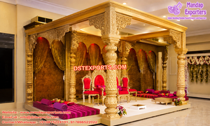 Fabricant et exportateur de mandap de mariage de style Grand Haveli pour les mariages indiens de luxe, mandap tendance, prix de gros, léger - Product Image 5