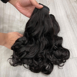 Gran Oferta: Extensiones de Cabello Vietnamita Virgen con Cutícula Alineada, Ondulado Negro Natural, Doble Trama, de un Solo Donante, Fabricante y Proveedor - Product Image 4