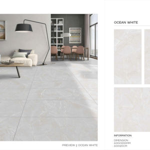 Azulejos de porcelana pulida de lujo con textura tallada, diseñados para instalaciones de gran formato en pisos y paredes de alta gama. - Product Image 1