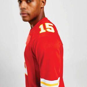 Maillot de football américain unisexe surdimensionné personnalisé en mesh à manches courtes avec impression de numéro, vêtements de sport, uniforme sur mesure, vente en gros OEM - Product Image 5