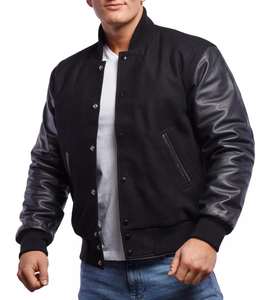 Veste universitaire en cuir véritable pour homme, personnalisable, style Letterman, pour le travail et les loisirs, vente en gros - Product Image 1