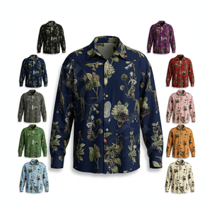เสื้อเชิ้ตแขนยาวพิมพ์ลายดอกไม้สำหรับผู้ชาย ขายส่งเสื้อผ้าฤดูร้อน รับพิมพ์ลายตามสั่ง เสื้อลำลองสำหรับงานปาร์ตี้ชายหาด - Product Image 1