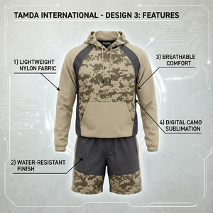Custom Waterproof <b>Nylon</b> Jacket Shorts Set – Lightweight Windbreaker | Hoodie <b>Joggers</b> Summer Tracksuit Short Set - Product Image 5