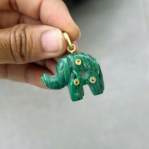 Natural Rose Quartz Elephant Pendant Rose Gold Plated Hand Carved Pink Gemstone <b>Animal</b> Charm Healing <b>Crystal</b> Totem Jewelry - Product Image 2