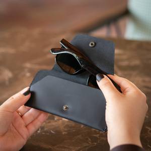 Genuine Leather <b>Glasses</b> Pouch Luxury Soft Cowhide Spectacles <b>Case</b> <b>Slim</b> Handmade Sunglasses Cover Travel Bag LGC-0093 - Product Image 5