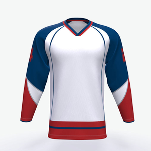 Maillot de hockey sur glace personnalisé pour homme, col en V, manches longues, motif géométrique, polyester respirant, coupe régulière pour adulte - Product Image 4
