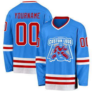 Maillot de hockey sur glace personnalisé OEM, uniforme de hockey sublimé, tenue d'équipe de hockey personnalisée, style USA, vêtements de sport respirants en polyester - Product Image 6