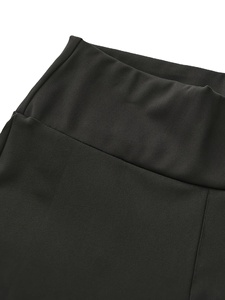 Women's V-Shape Elastic Waist <b>Knitted</b> Nylon Seamless Breathable Lightweight Vintage Knee-Length Yoga Fitness <b>Leggings</b> - Product Image 6