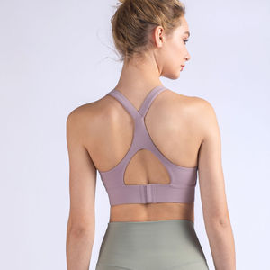 High Quality Women's Fitness Crop <b>Top</b> with Sexy <b>Cross</b> Back Lightweight Custom LOGO New Arrival Print Yoga Sports Bras Plus Size - Product Image 3