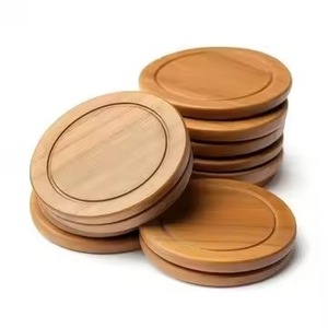 Wood Coasters Set Eco Friendly Beverage <b>Protectors</b> for Home Dining Restaurant Hotel Cafe Coffee <b>Table</b> - Product Image 3