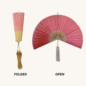 Giant Bamboo Wall Fan <b>Decor</b>, Handmade Oriental Folding Fan Wall Hanging, Oversized Bamboo Fan Headboard for Bedroom - Product Image 4