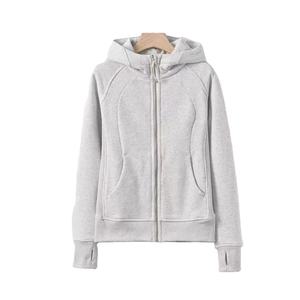 Sweat à capuche slim fit automne-hiver, sweat à capuche en polaire, veste de sport pour femme, design court et épais en polaire à capuche Haus Industries - Product Image 1