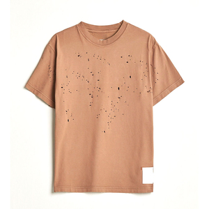 T-shirts pour hommes de qualité supérieure, effet vieilli, 100% coton, design de logo personnalisé, écologiques, respirants, manches courtes, t-shirts côtelés - Product Image 1