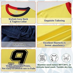 Maillots de football personnalisés, ensembles d'uniformes de football personnalisés avec nom/nom d'équipe/numéro/logo pour enfants, jeunes et adultes - Product Image 3